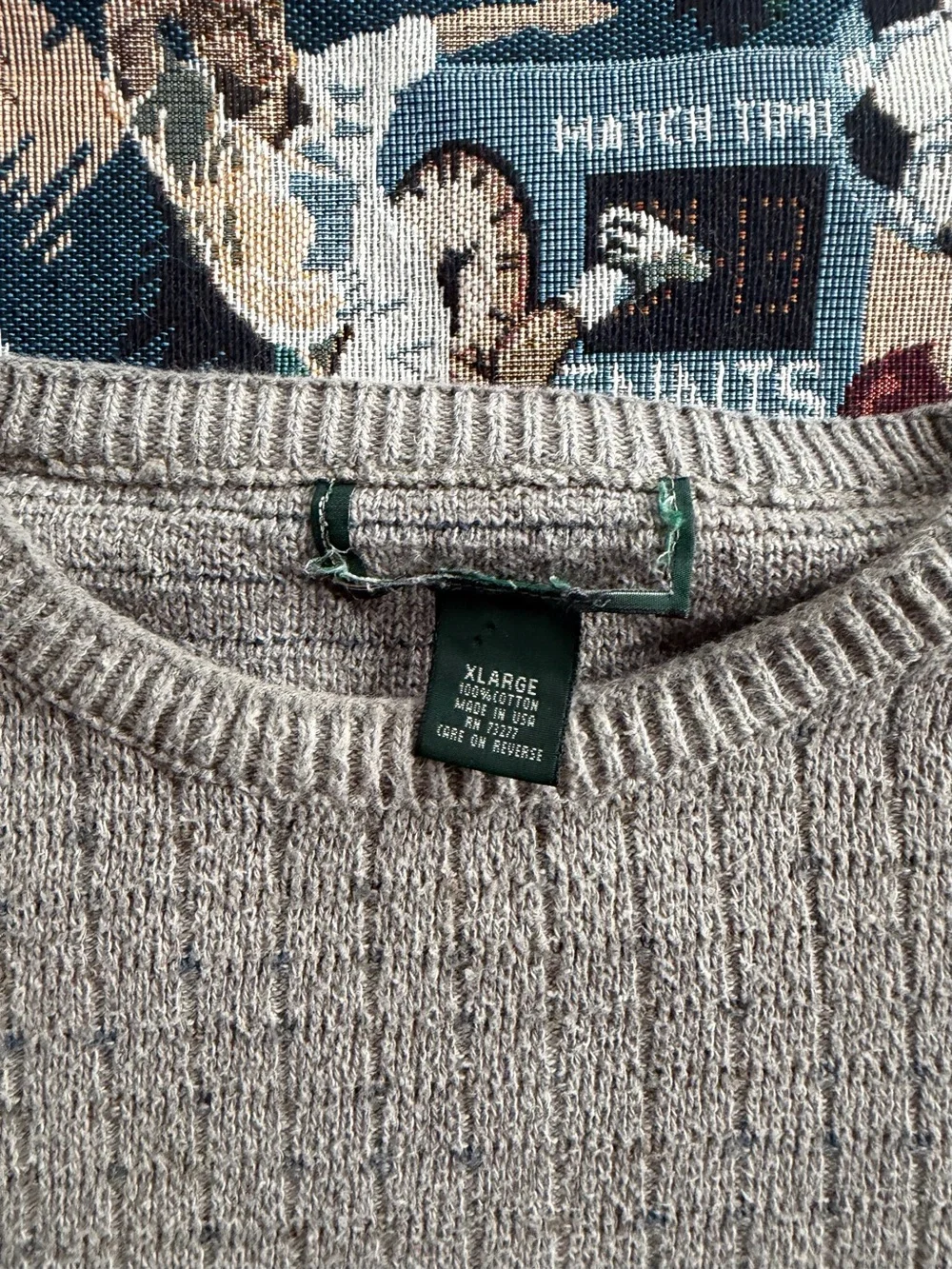 Vintage 90s Men’s Bass Brown 100% Cotton Knit Sweater
